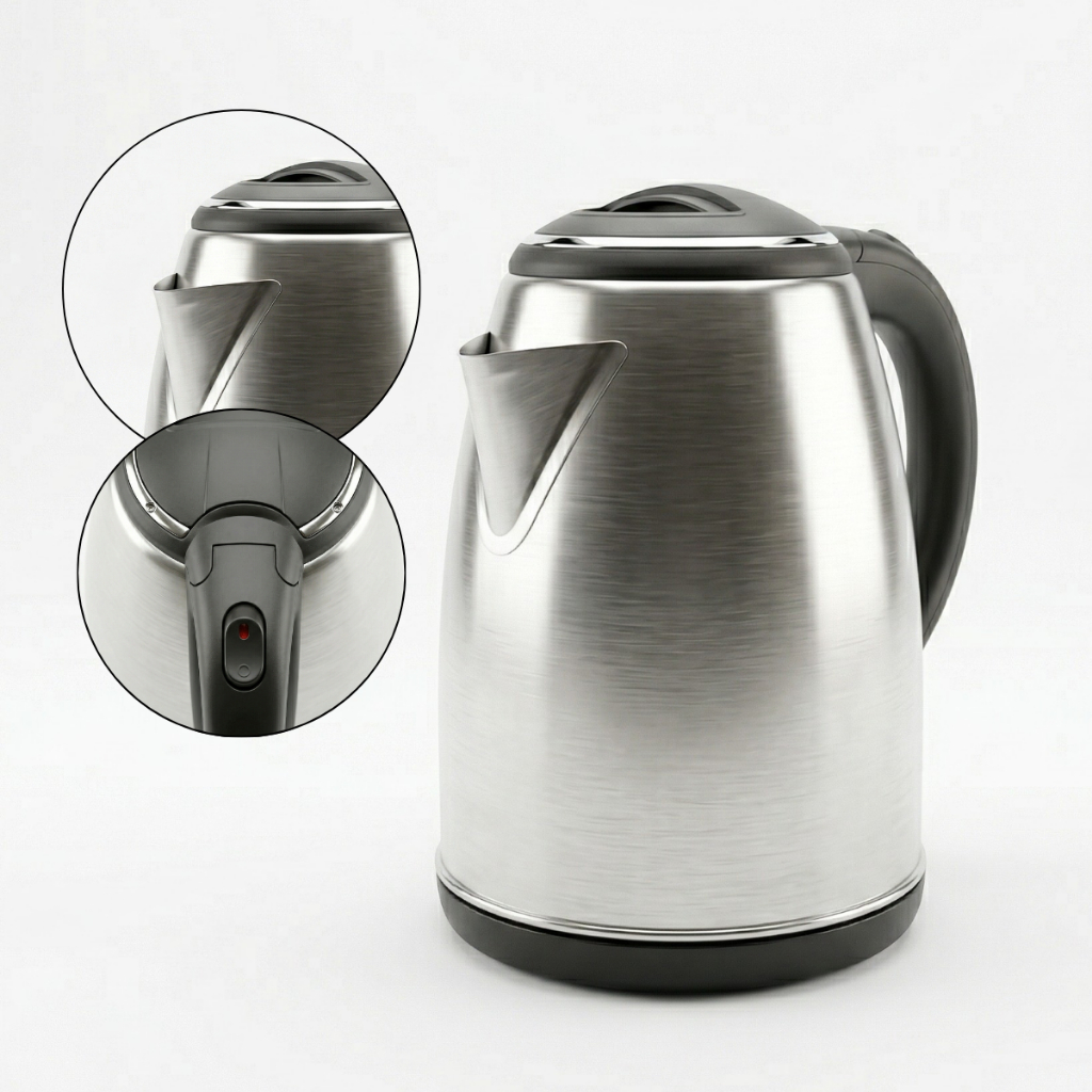 Chaleira Elétrica Inox 1,8L 110V e 220V Jarra Térmica Ferve Água Rápido Super Oferta Envio Imediato!