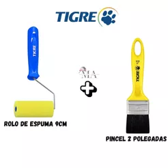 1 Rolo de Espuma 1341 9cm + 1 Pincel 519 2 polegadas para Esmalte e Verniz Artesanato e Pintura
