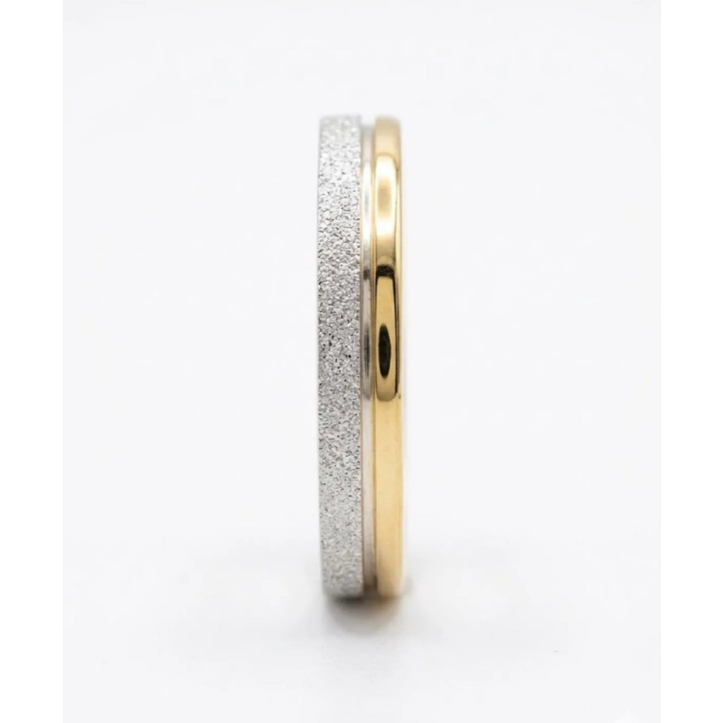 Aliança Dourada C/ Diamantado Brilhante Prata Brilhante 4mm Luxo Fina Delicada