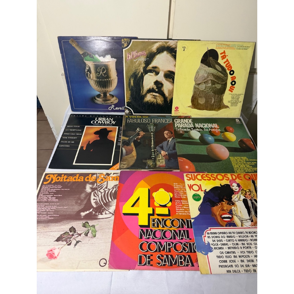 Lote 9 LPs Vinil Antigos – Samba, Nacional, Coletâneas e Trilha Sonora