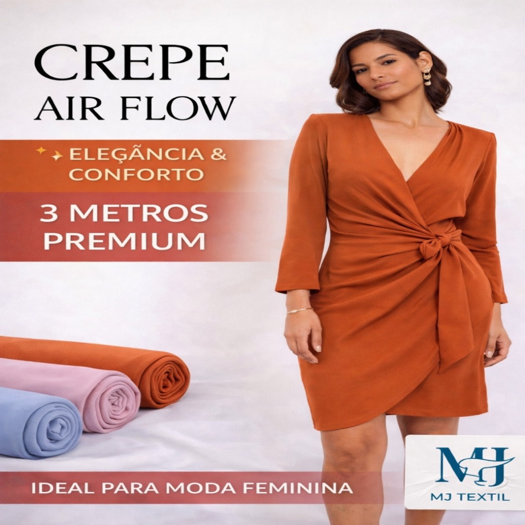 Crepe Air Flow 3 Metros (Crepe Duna) – Tecido para Vestidos, Saias e Moda Feminina | 1,50m