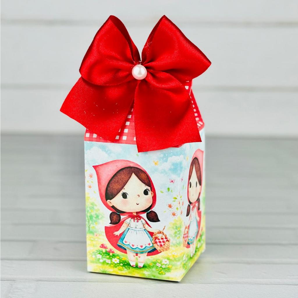 10 Caixa Milk Personalizada Tema Chapeuzinho Vermelho Aquarela Lembrancinha Festa Infantil Decoração Aniversário