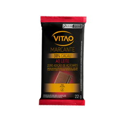 Chocolate Ao Leite 39% Cacau Zero Açúcar Sem Glúten Vitao Marcante 22 g