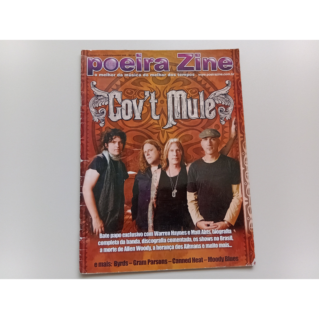 revista poeira zine n. 21 outubro / novembro de 2008 - gov't mule otimo estado paginas e capa