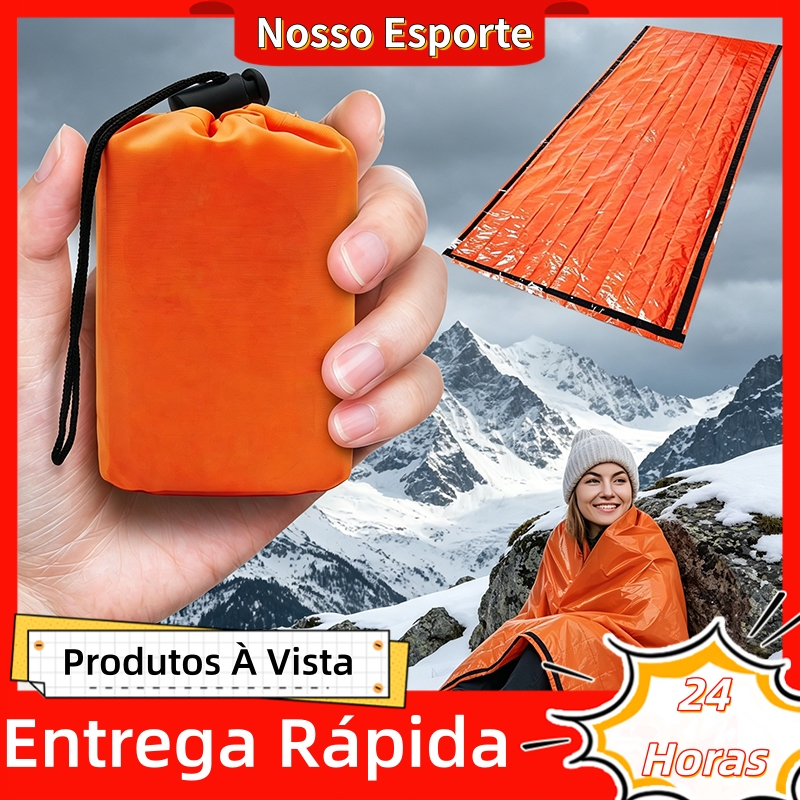 Saco De Dormir Camping Térmico Impermeável Militar Para Emergência Acampamento Inverno