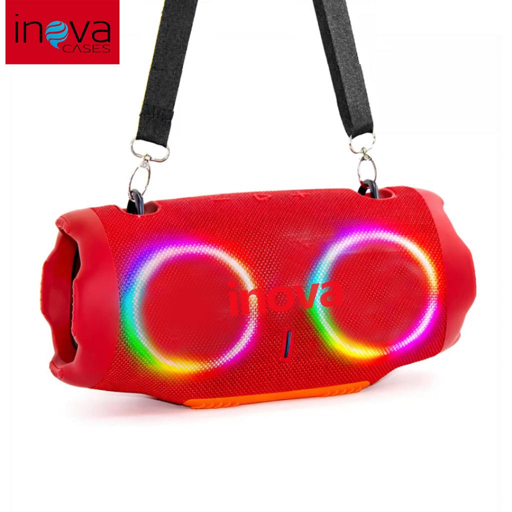 Caixa de Som Inova Portátil Bluetooth 5.3 TWS RGB À Prova D'água IPX6 Potência 20W Para Festa e Viagem em Oferta na Shopee