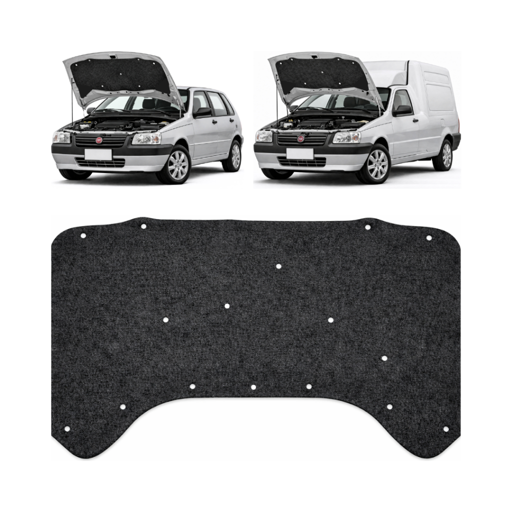 Manta Forro Capô Fiat Uno Fiorino 2005 a 2013 Autoadesiva Grud Capo Capu Capuz Capus