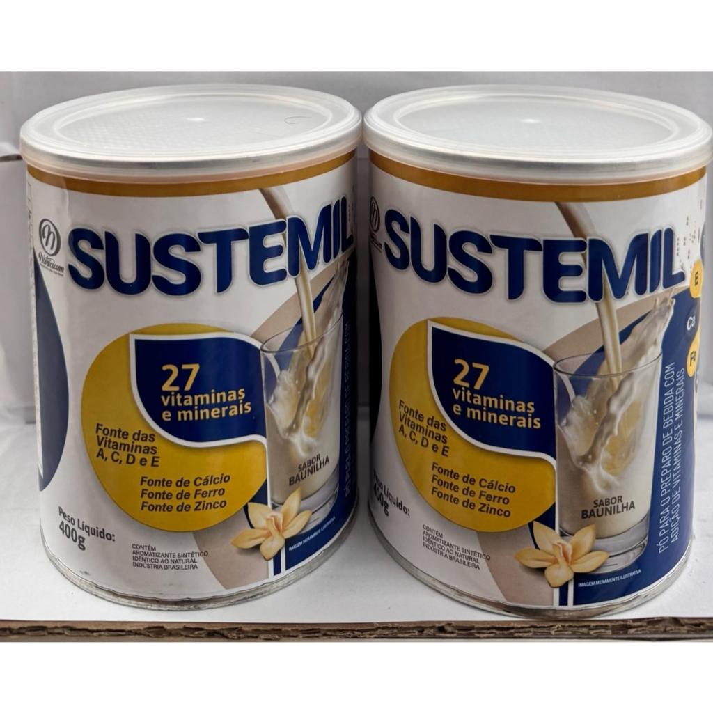 kit c/2 sustemil sabor baunilha lata de 400g cada suplemento para adulto