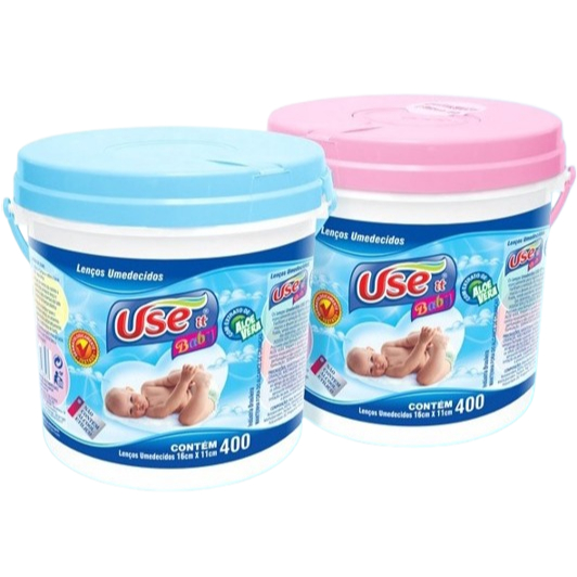 Balde de Lenço Use it Umedecido 400 Unidades
