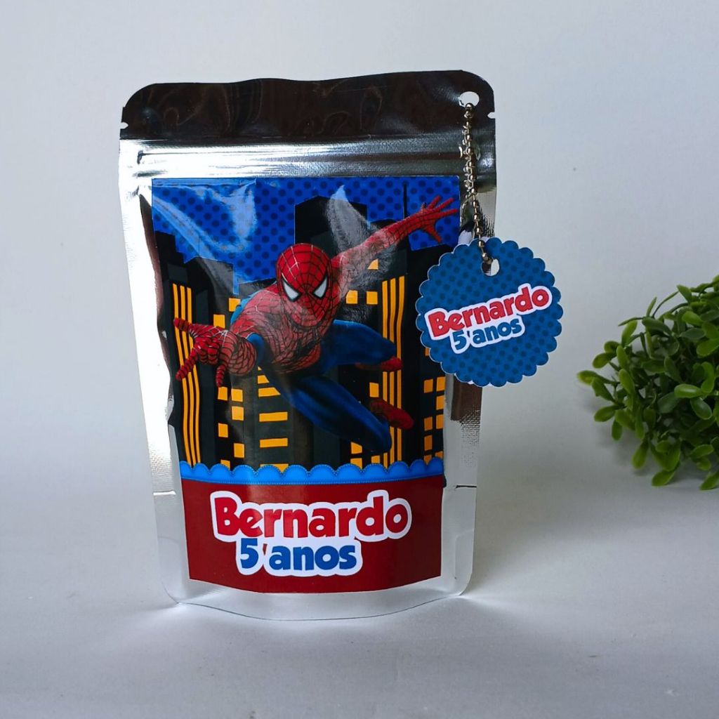ENVIO RAPIDO Saquinho Zip-loc Homem Aranha - Lembrancinha - Personalizado -Festa Infantil -Decoração