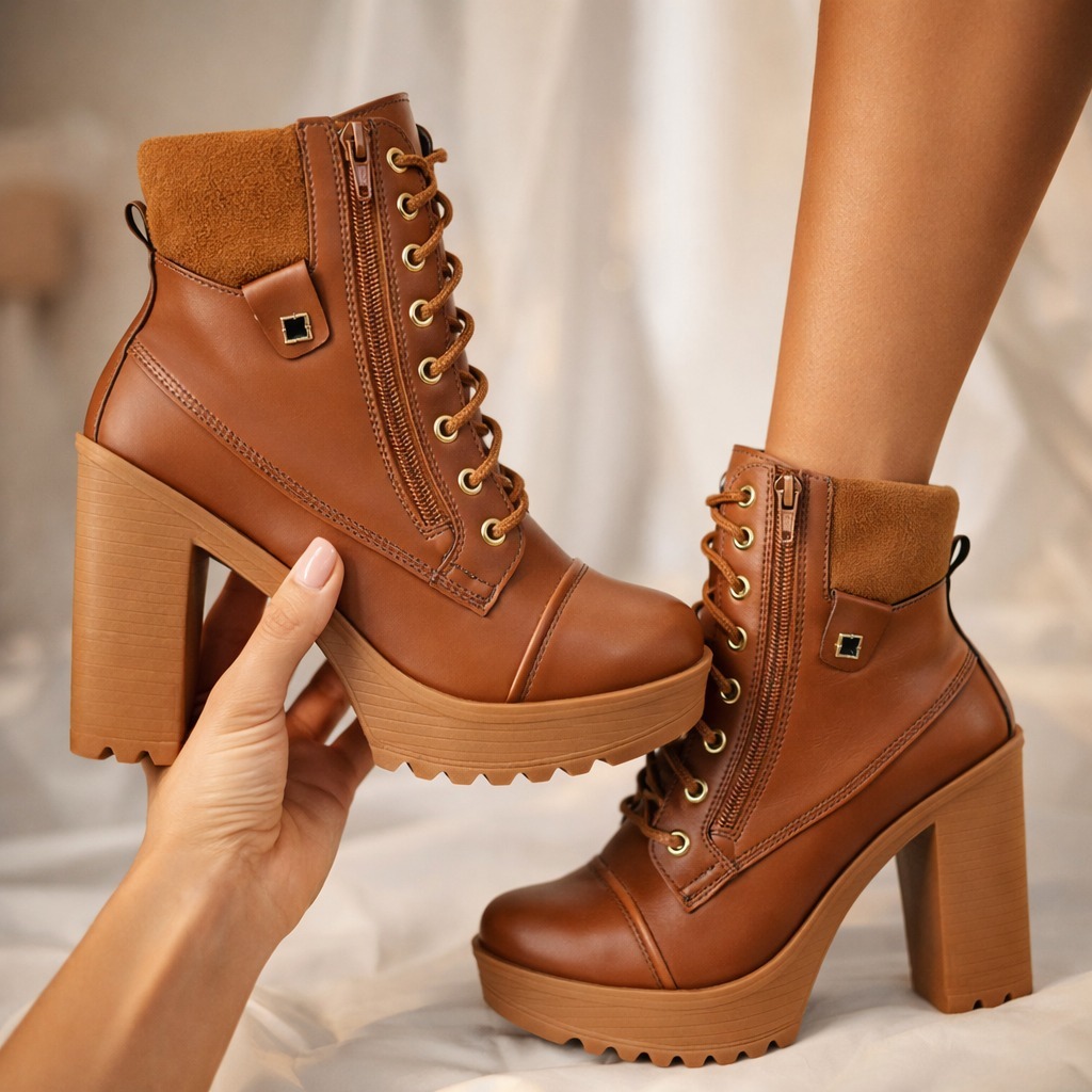 Bota Coturno Western West Rodeio Show Salto Alto Rock Blogueira Lançamento World Boot Casual