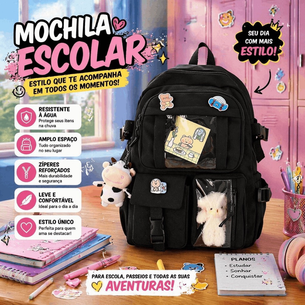 Mochila Para Estudantes Do Ensino Médio De Alta Capacidade Japonesa E Coreana Meninas CL5016