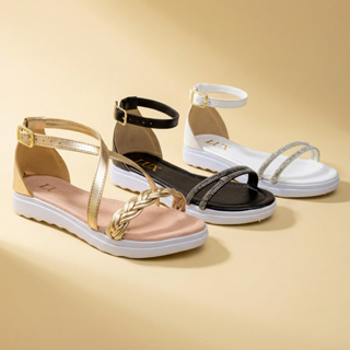 Kit 3 Pares Sandália Rasteira Infantil Menina Feminina 28 ao 36 Strass Brilhante Confortável Leve em Oferta na Shopee