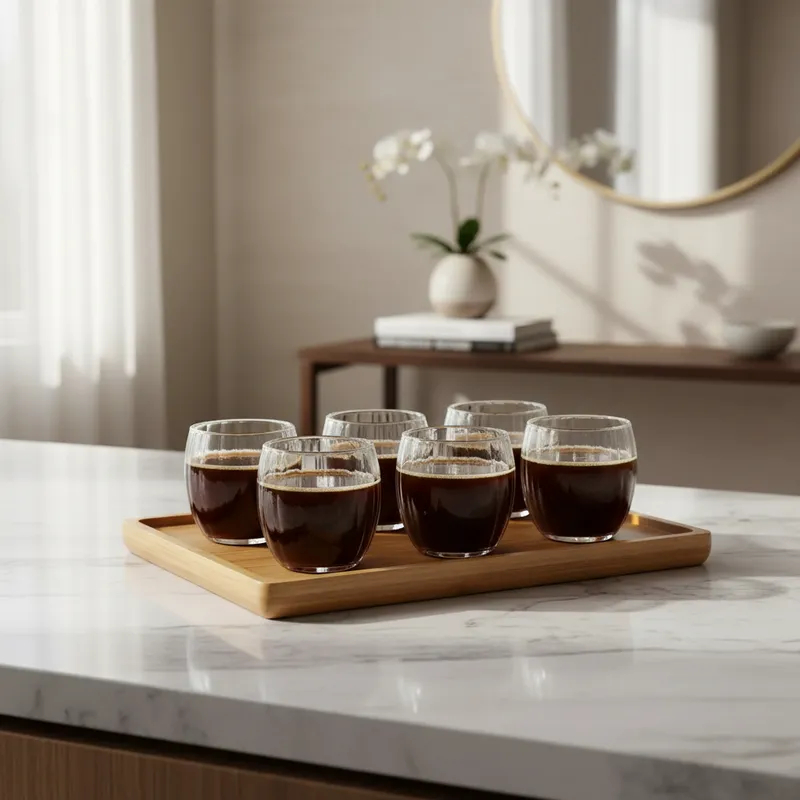 Jogo de Copo Xícaras 90ml Parede Dupla Canelado Em Vidro Borossilicato Premium Ideal Para Café Chá Bebidas Quentes Frias