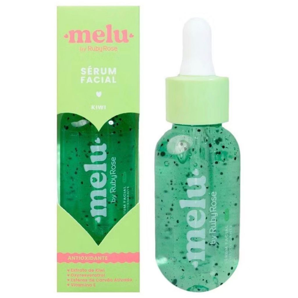 Kit Gel Creme Facial + Sérum Facial Melu Kiwi Ruby Rose Hidratante Pele Radiante