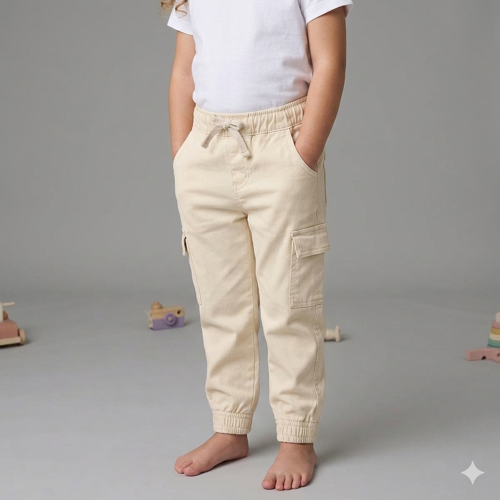 Calça Infantil Menina Jogger Cós Elástico Em Sarja Com Elastano Malwee Kids