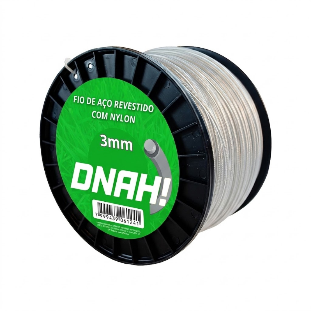 Fio de Nylon Com Aço para Roçadeira Stihl e outras marcas 3mm - 35M, 30M, 25M, 15M, 10M e 5 METROS.