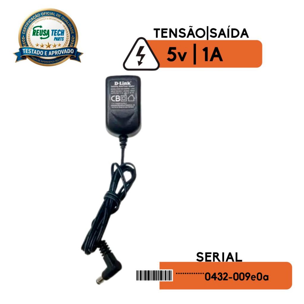 Adaptador CA-CC - Fonte Bivolt Para Roteador Tp-link D-link 5v 1a Plug P4