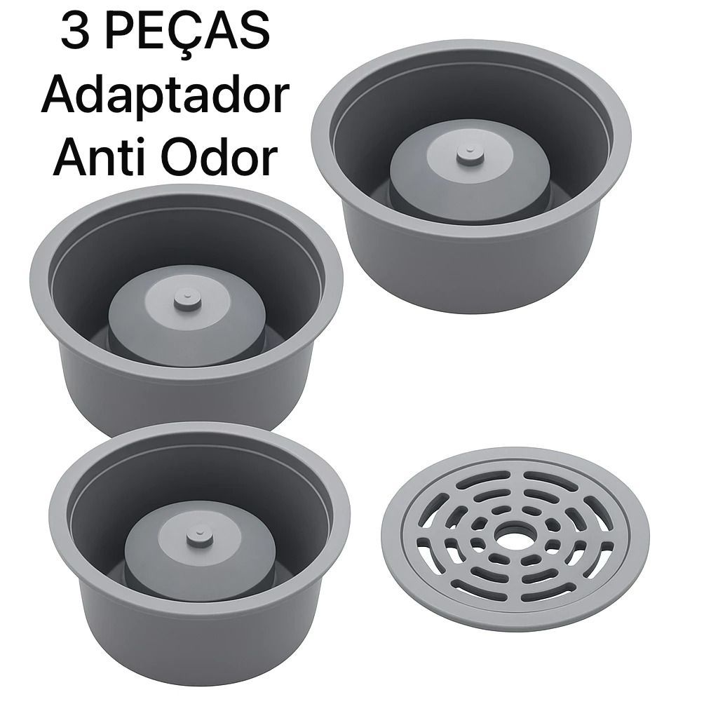 Adaptador Ralo Anti Mau Cheiro De 10cm Porta Grelha Anti Odor e Tira Cheiro Ruim Sem Obra Fácil Instalação