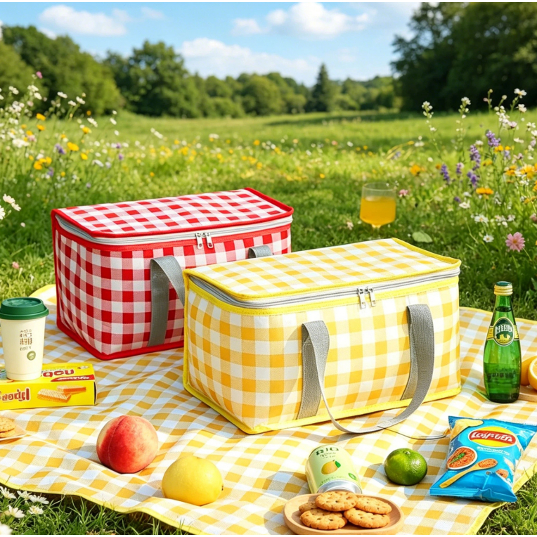 Cooler Dobrável 12L Ecológico, Bolsa Térmica com Lâmina de Alumínio para Camping e Lazer