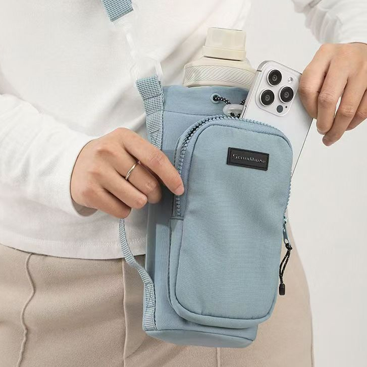 Novo Bolsa Transversal para Garrafa Térmica,Capa de Copo Térmico, Portátil para Viagem, Design Moderno com Compartimento