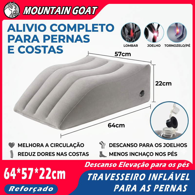 Almofada Inflável Apoio Pés Descanso Pernas Costas Portátil Viagem Travesseiro Ergonômico
