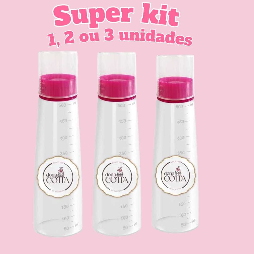 Super KIT com 1,2 ou 3 Bisnaga Regador de Massas Umidecedor Bolo com Chuveirinho Graduado