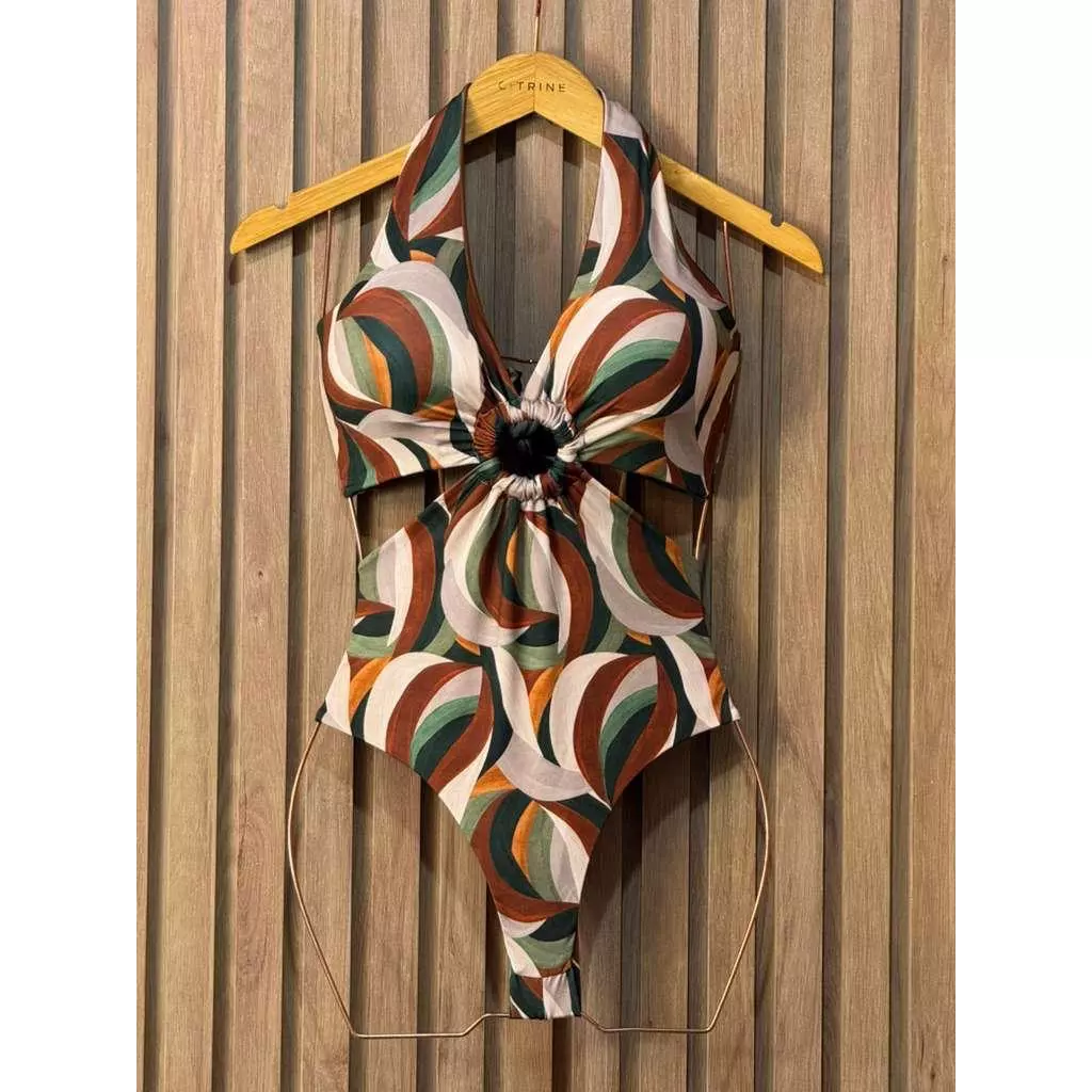 body maiô tendencia moda praia poliamida estampado moda blogueira confortavel — imagem 1