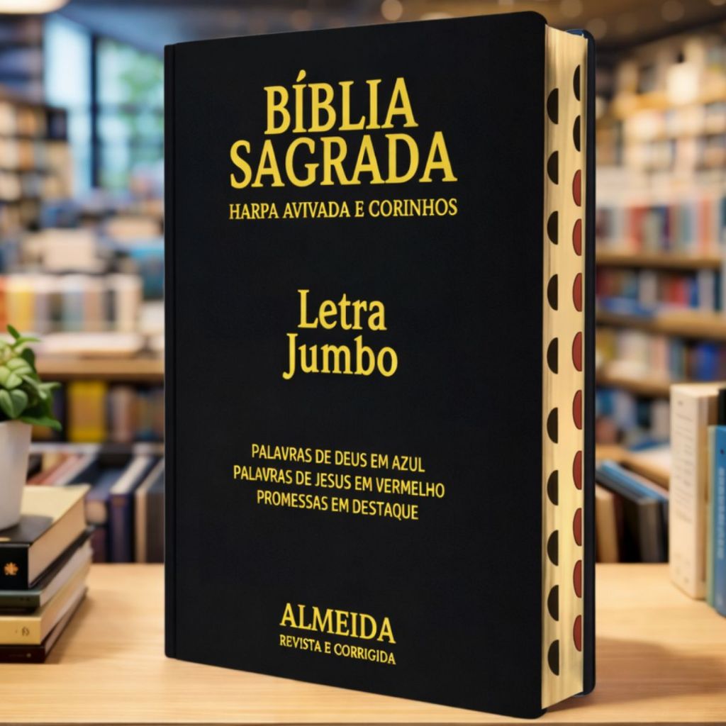 Biblia Sagrada Letra Jumbo | Harpa & Corinhos | RC | Luxo Preta