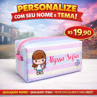 Estojo Personalizado com Nome e Tema | Escolar, Adulto e Profissional | Presente Exclusivo