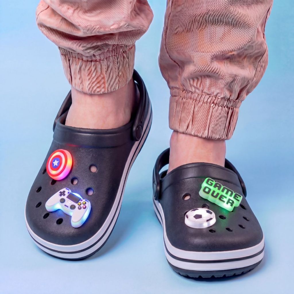 Sandália Papete Masculina Juvenil Adulto com Bottons de Led Confortável Antiderrapante