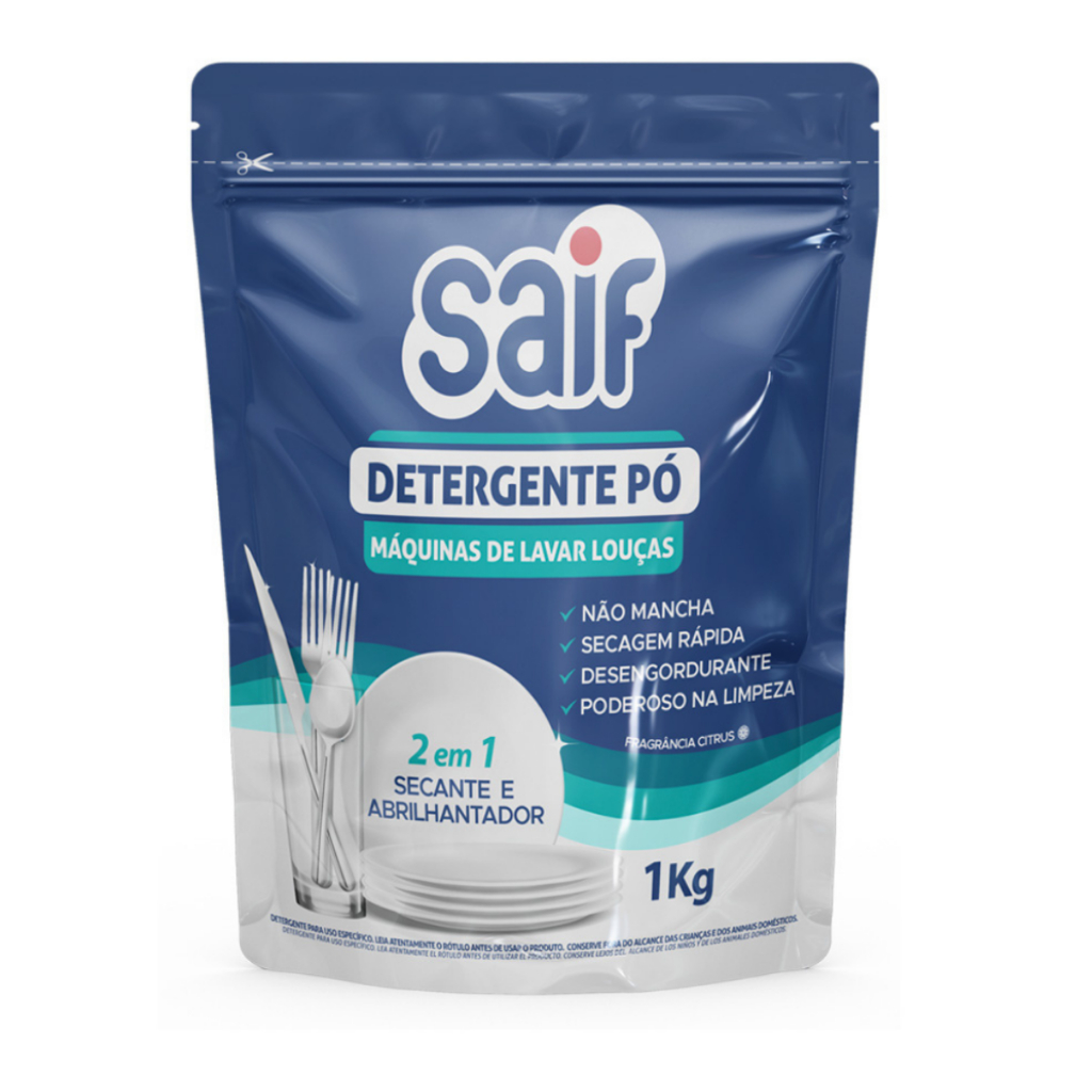 Detergente em Pó 1KG Lava Louças Saif