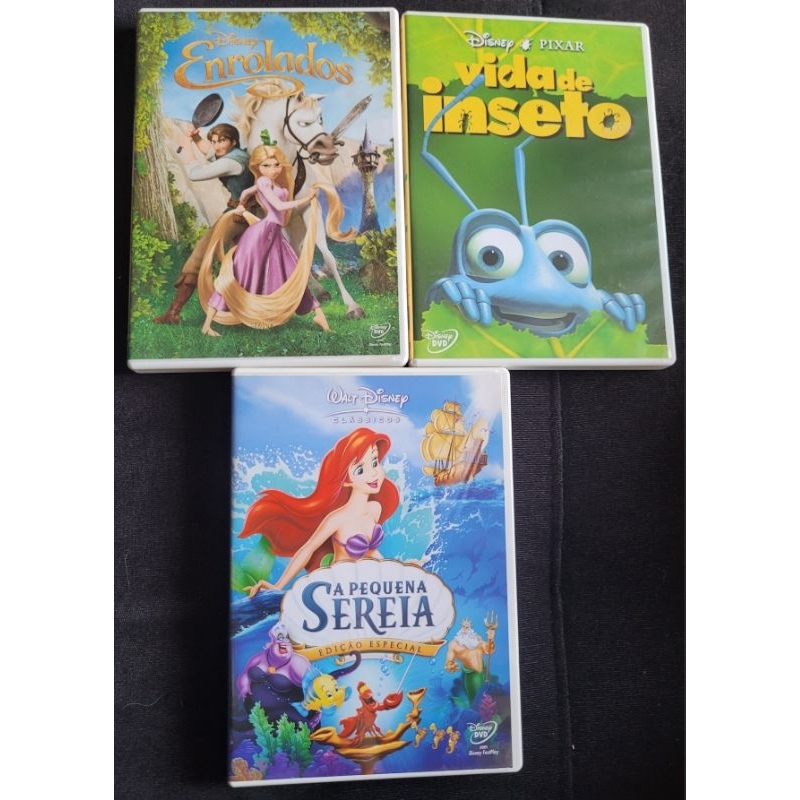 Kit 3 DVDs Disney & Pixar: Enrolados + Vida de Inseto + A Pequena Sereia (Ed. Especial)
