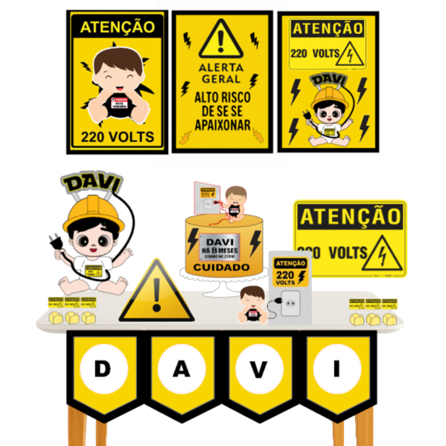 Kit festa BEBE LIGADO 220, Só um Bolinho Personalizado,  Mini Festa / MINI KITS/Lembrancinha/aniversario/decoraçao