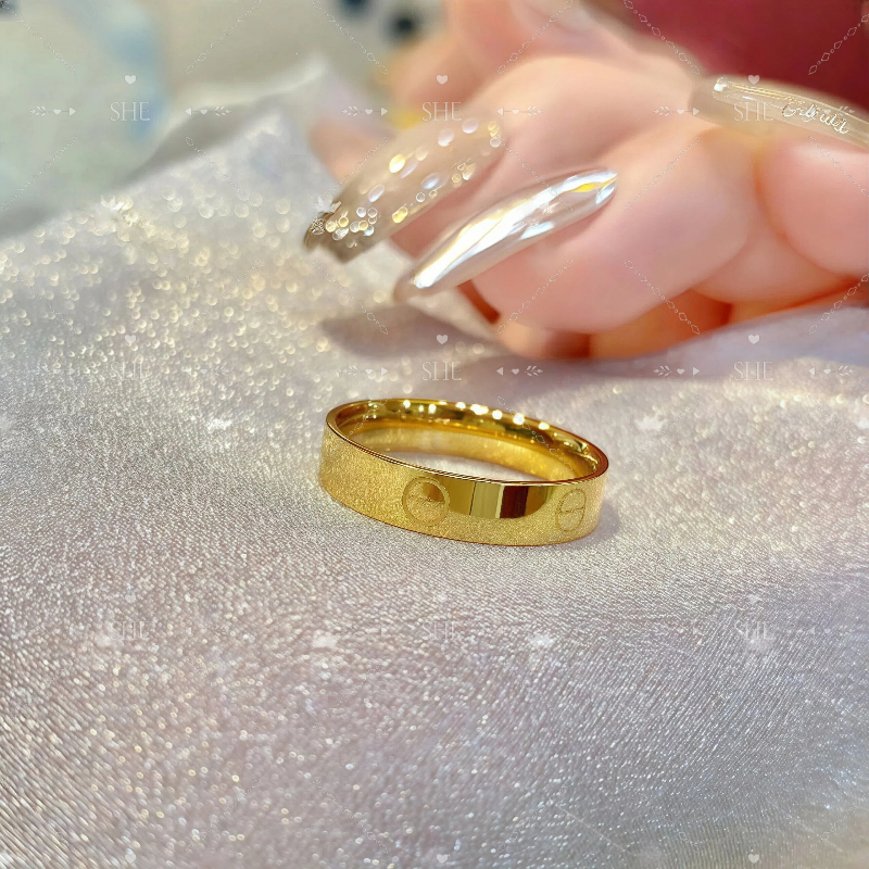 BRILHO - Anel de Aço Inoxidável Dourado,  Números Romanos, Jóia Anti-Alérgico para Homens e Mulheres