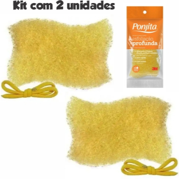 Kit 2 Esponjas de Banho Ponjita 3m: Esfoliação Profunda para Uma Pele Renovada!