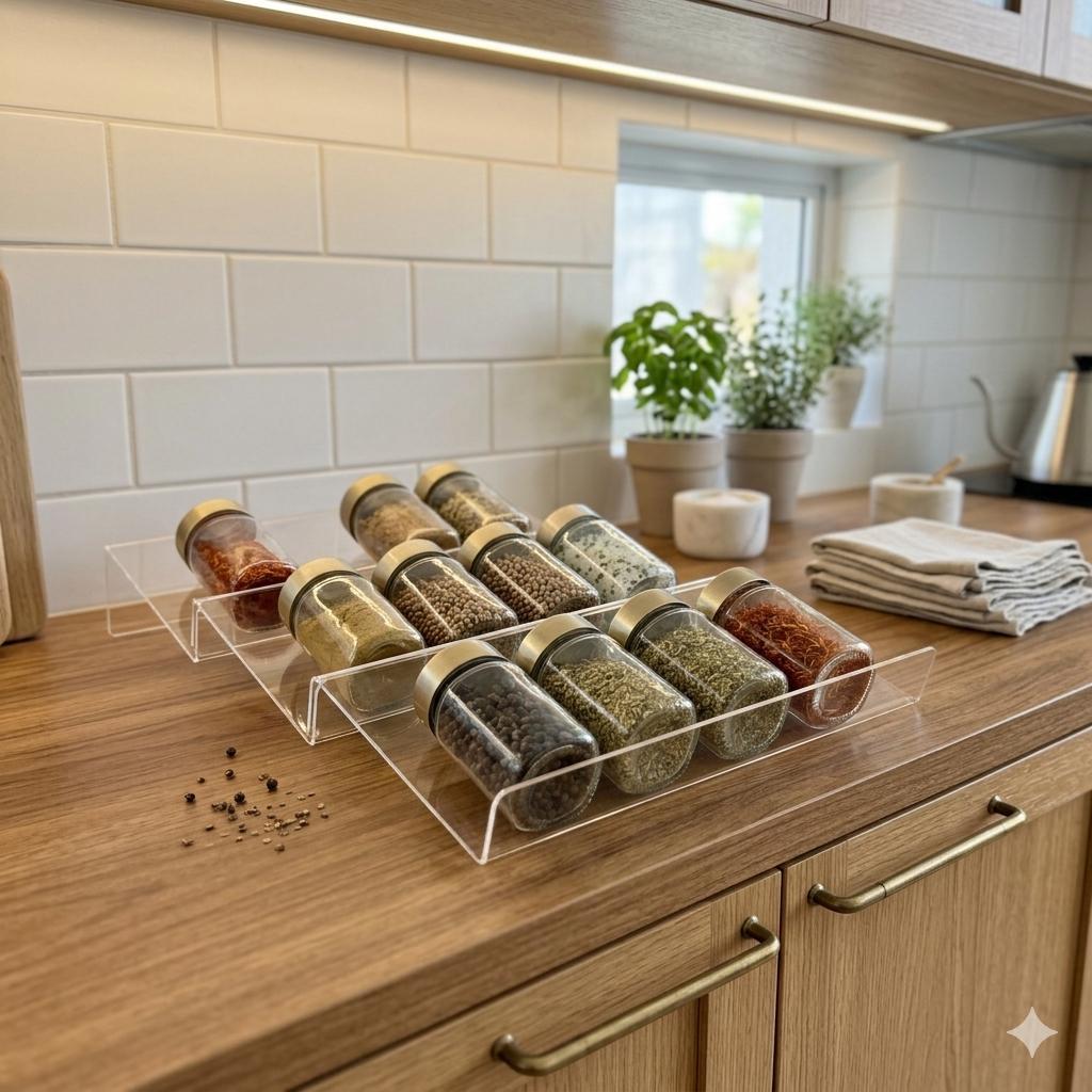 Kit com 3 Divisórias para Gaveta Multiuso Organizador de Temperos, Cozinha e Armários