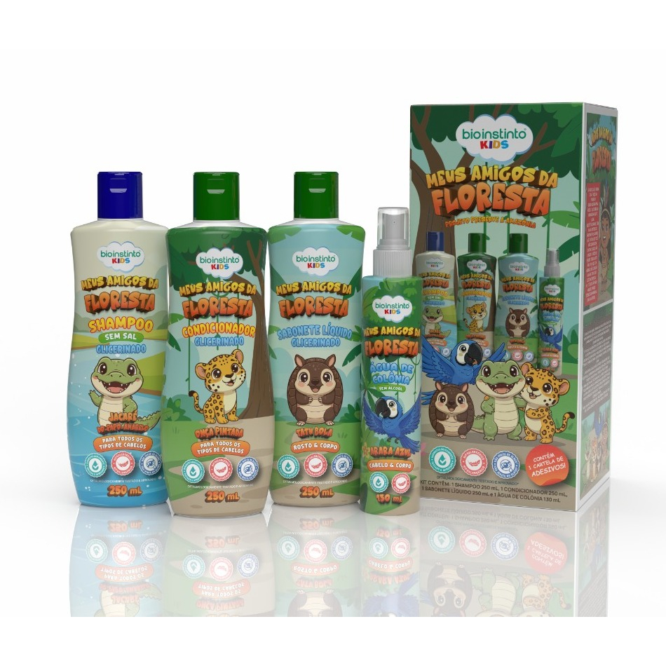 🌿🛁 KIT AMIGOS DA FLORESTA – Diversão e Cuidado Inspirados na Natureza!