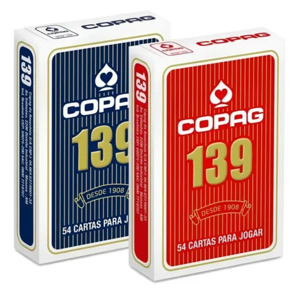 2 Baralhos Copag 139 Jogo de Cartas Família com 54 Cartas (Primeira Linha)