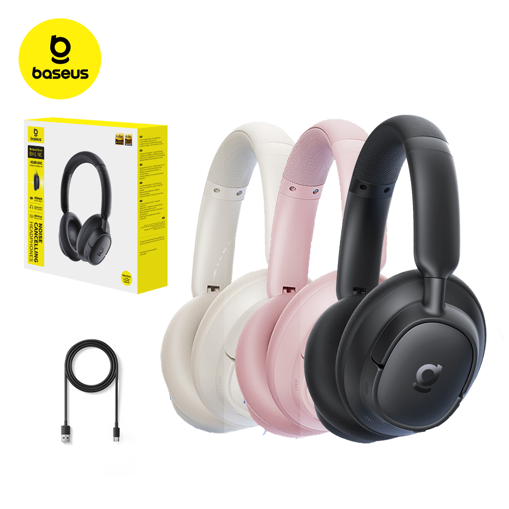 Imagem Headphone Baseus BH1 NC Sem Fio Bluetooth 6.0 ANC -45 dB Graves Fortes 80h Bateria Som Hi-Res