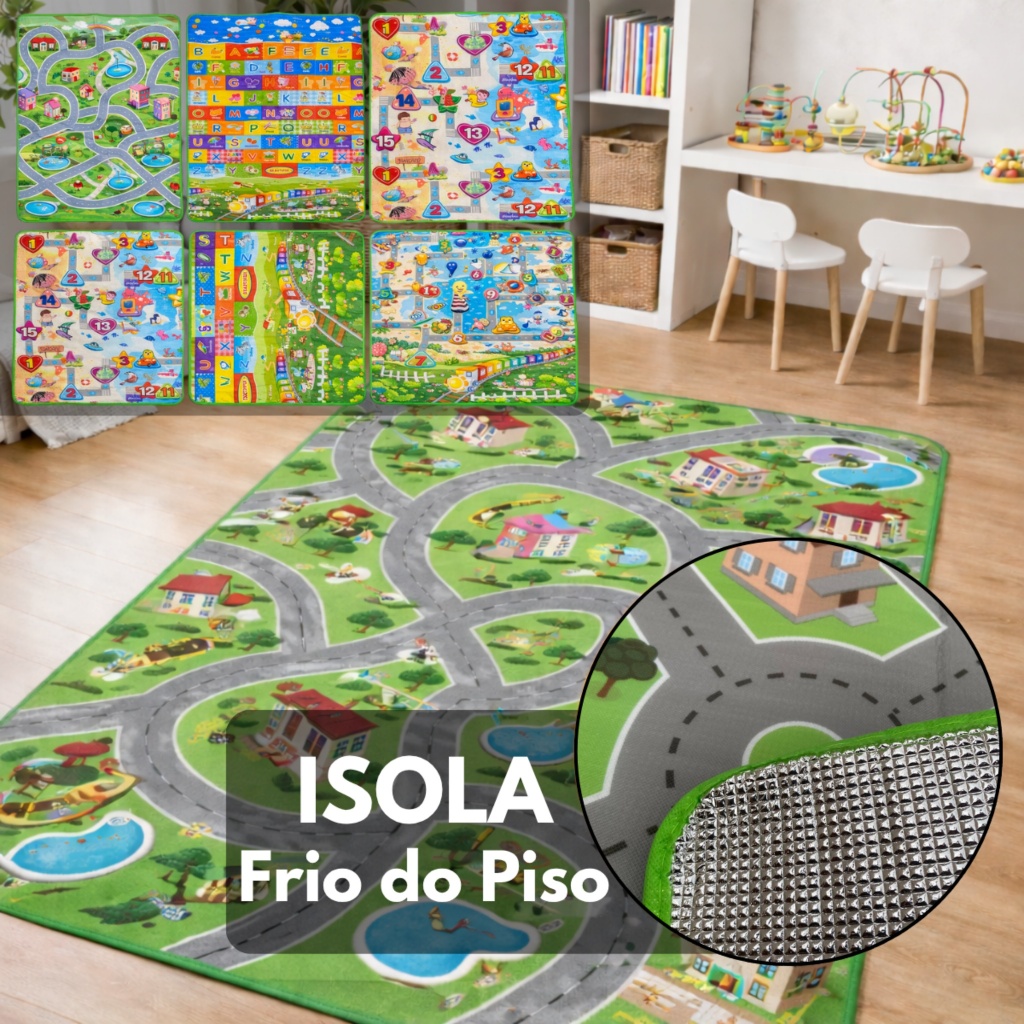 Tapete Térmico Atividades Bebê 90cm x 120cm Muito Macio Laune Haus 176cm x115cm