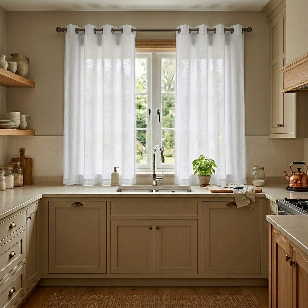 Cortina de Janela para Cozinha 2,0 x 1,50 Branco Elegancia