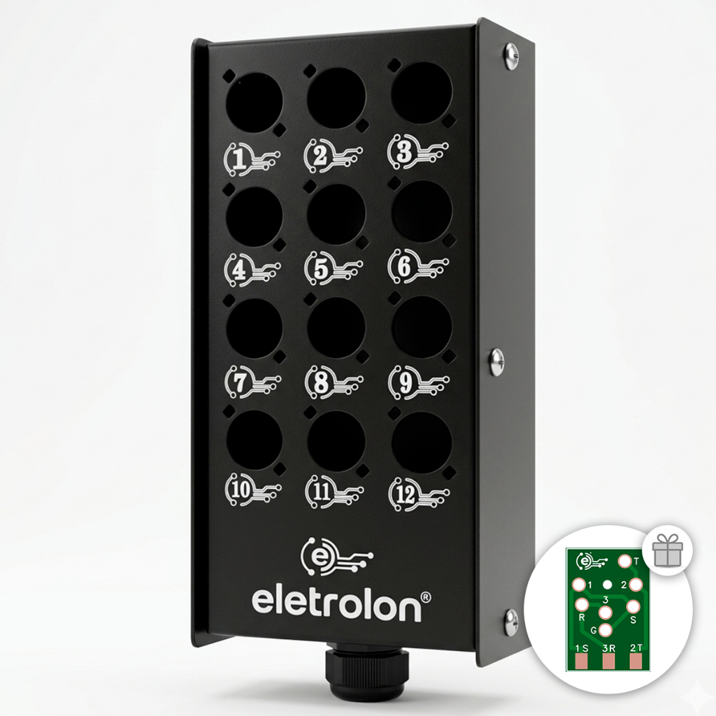 Caixa Medusa Bandeja Painel Vias Sem Conector Com Prensa Cabo Cabos Multicabo Audio Placa Brinde Equipamento De Som