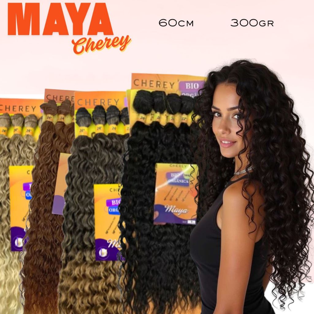 CABELO CACHEADO BIO ORGÂNICO MAYA - CHEREY - 60CM 300GR