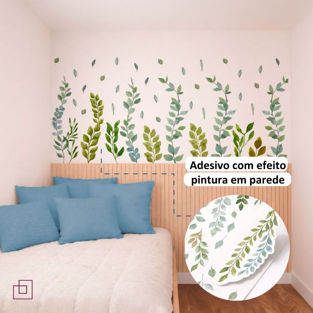 Adesivo Para Parede Folhagem, Safari, Quarto Infantil, Adesivo Transparente Floral, Raminhos em Oferta na Shopee