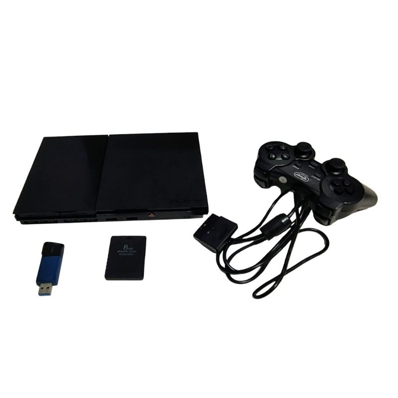 PS2 Playstation 2 Slim personalizado flamengo 1 Controle sem fio + 1 pendrive 64gb + 1 memorycard 8mb + diversos  Games