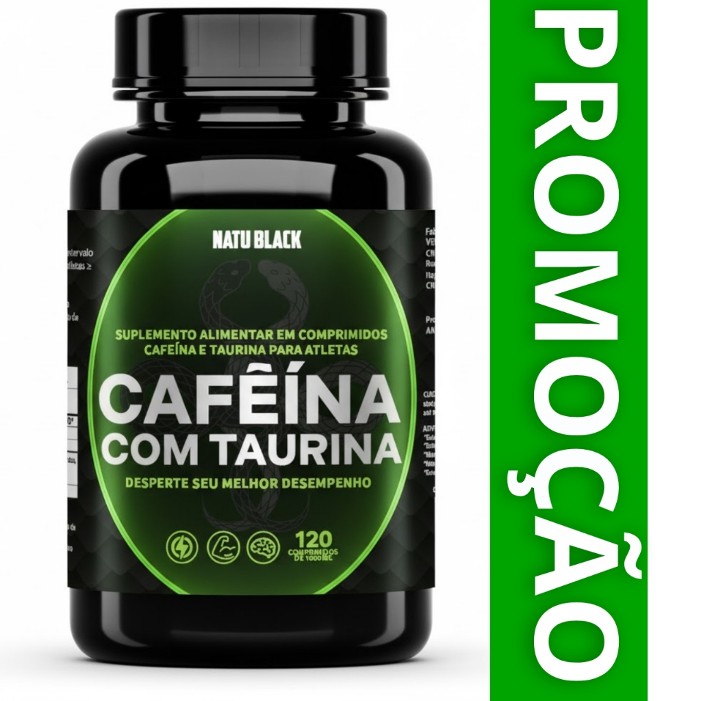 Cafeina Termogenico Pre Treino com Taurina 120 Comprimidos (  POTE PARA 02 MESES ) em Oferta na Shopee
