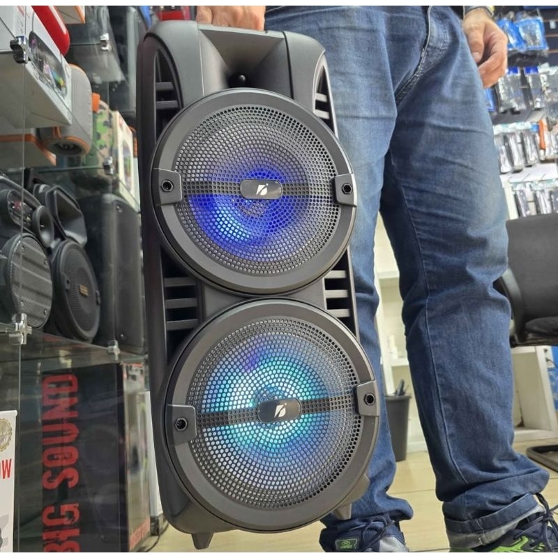 mega caixa de som gigante amplificada com 60 cm altura 500w com microfone e controle Bluetooth Rádio Pendrive tws,leds,