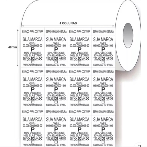 Etiqueta De Composição Em Nylon Resinado Alta Resistencia E Durabilidade 25x40