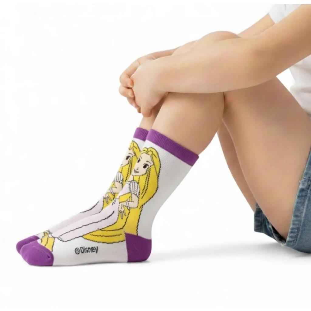 Kit 4 Pares Meias Disney Princesas Cano Médio Menina — imagem 2 de 2